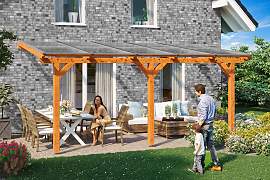 Terrassendach SKANHOLZ "Bormio", braun