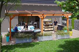Terrassendach SKANHOLZ "Bormio", braun