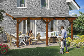 Terrassendach SKANHOLZ "Bormio", braun