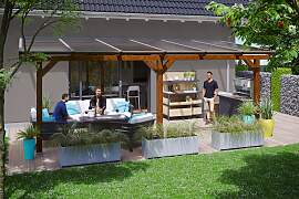 Terrassendach SKANHOLZ "Bormio", braun