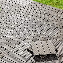 Terrassenfliese Willi Grau aus Kunststoff,