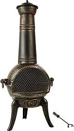 Terrassenofen aus Gusseisen - grau