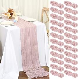 Teruntrue 24 Stück Tischläufer Rosa 45x275 cm