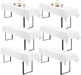 Teruntrue Biertisch Tischdecke 6er Set Weiß
