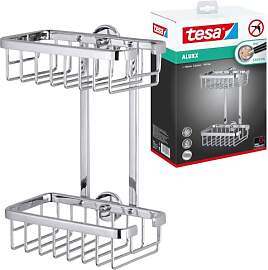 tesa ALUXX Duschregal ohne Bohren, Aluminium,