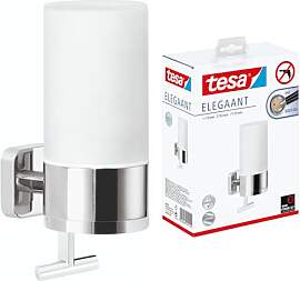 tesa ELEGAANT Seifenspender-Set, Milchglas und