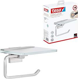 tesa EXXCLUSIV Toilettenpapierhalter mit Ablage