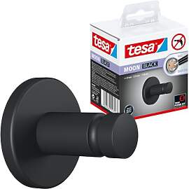 tesa MOON BLACK Handtuchhaken, matt schwarz, für