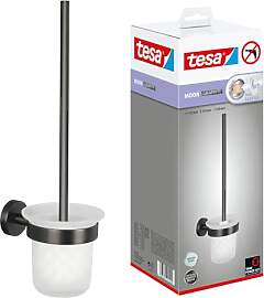 tesa Moon Graphite WC-Garnitur, Set mit Halter