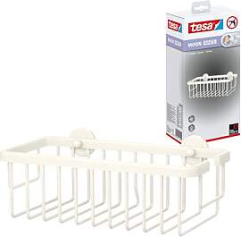 tesa MOON WHITE Duschablage zur Wandmontage ohne