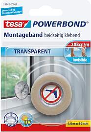 tesa Powerbond Montageband Transparent -