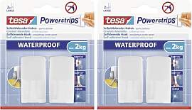 tesa Powerstrips Haken Waterproof Wave, weiß -