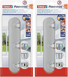 tesa Powerstrips Hakenleiste, matt-chrom -