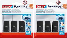 tesa Powerstrips Klebehaken Small Eckig - 3 x