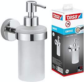 tesa SMOOZ Seifenspender-Set, satiniertes Glas und 