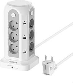 TESSAN 12 Fach Mehrfachsteckdose mit USB C,