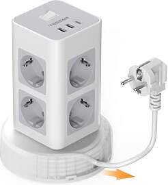 TESSAN 8 Fach Mehrfachsteckdose mit 1 USB C,