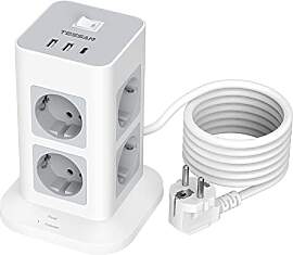 TESSAN Mehrfachsteckdose mit USB C, 8 Fach