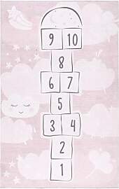TESSO LIVING Kinderteppich Rosa mit Hinkelspiel
