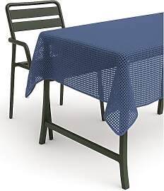 texpot Gartentischdecke 130 x 160 cm blau Karo