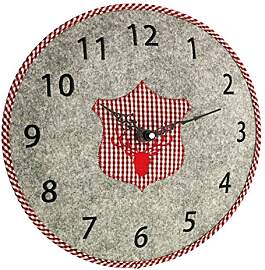 TFA Dostmann Analoge Filz-Wanduhr, Grau/rot, L361