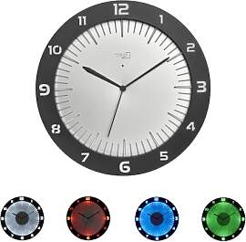 TFA Dostmann Analoge Leuchtende Wanduhr mit LED