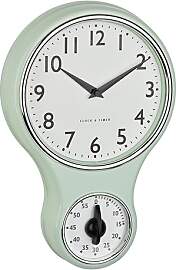 TFA Dostmann Analoge Retro-Wanduhr mit Timer,