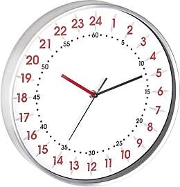 TFA Dostmann Analoge Wanduhr 24 Stunden Anzeige,