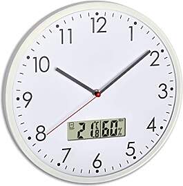 TFA Dostmann Analoge Wanduhr mit digitalem
