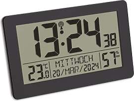TFA Dostmann Digitale Funk-Wanduhr, 60.2557.01,