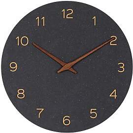 TFA Dostmann MDF Holz Wanduhr 30cm ohne Ticken,