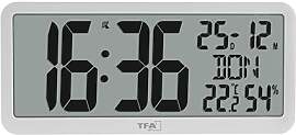 TFA Dostmann XL Wanduhr digital mit Raumklima,