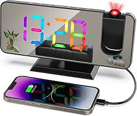 ThreeH Projektions Wecker mit 11 RGB Farben