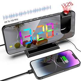 ThreeH Projektionswecker RGB Funkwecker an der