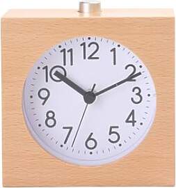 ThreeH Wecker aus Holz Geräuschlos Analog für