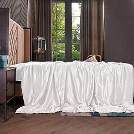 THXSILK Bio Seidendecke Weiß Kuscheldecke -