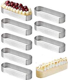 Tiamu 8 Pack Mousse Tartelette Förmchen, Ovale