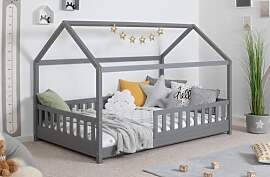 TiCAA Kinderbett Hausbett Kay 90x200 cm, 100x200