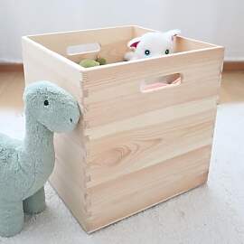 TIDYNI Spielzeugkiste aus Holz (30x30x30 cm)