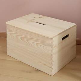 TIDYNI Spielzeugkiste mit Deckel aus Holz, schöne 
