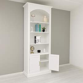 Tiefes Landhaus Bücherregal mit modernem Bogen