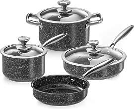 Tieplis Edelstahl Töpfe und Pfannen Set, 7-teilig 