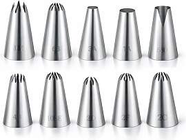 TIESOME 10er Set Spritztüllen Große, Edelstahl