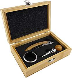 TigerTie - Wein-Set in Bambus-Box mit