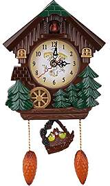 Tiiyee Coo Clocks for Wall, 3.35in Bird Clock with 