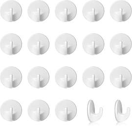 Tikplus 24 Stück Plastik Haken Selbstklebend,