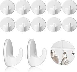 Tikplus Plastik Haken Selbstklebend, 12 Stück