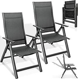 tillvex Gartenstuhl Premium 2er Set klappbar aus