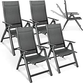 tillvex Gartenstuhl Premium 4er Set klappbar aus