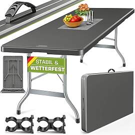 tillvex Gartentisch 180x75cm klappbar Kunststoff | 